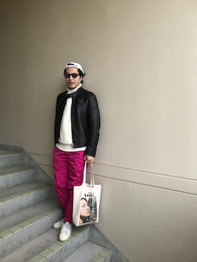 「Gosha Rubchinskiy（ゴーシャラブチンスキー）のアイテム（帽子）」を使った、マーチンさん（メンズ・170cm）の冬コーディネート