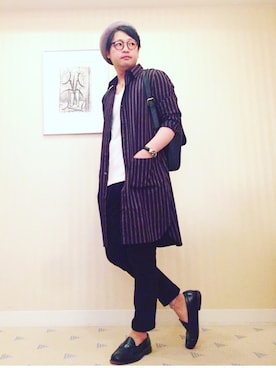 「ベレー帽推奨委員会」｜「アイテム（モカシン/デッキシューズ）」を使った、Miiさん（メンズ・175cm）の春コーディネート