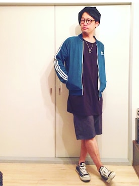 「アディダスオリジナルス」｜「アイテム（ハンチング/ベレー帽）」を使った、Miiさん（メンズ・175cm）の秋コーディネート