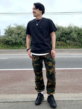 「アイテム（タンクトップ）」を使った、kawabataさん（メンズ・175cm）の春コーディネート