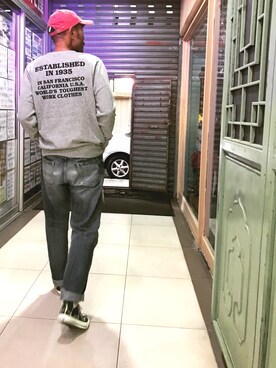 「BEN DAVIS（ベンデイビス）のアイテム（スウェット）」を使った、Brianさん（メンズ・178cm）の秋コーディネート