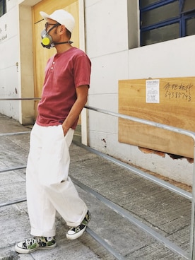 「DANTON（ダントン）のアイテム（チノパンツ）」を使った、Brianさん（メンズ・178cm）の春コーディネート