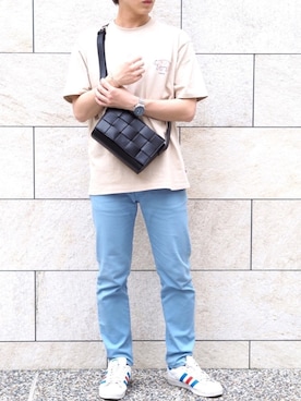 「GUSCIO（グッシオ）のアイテム」を使った、けんTea☕️さん（メンズ・170cm）の夏コーディネート
