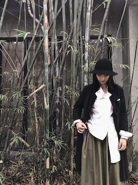 「Yohji Yamamoto（ヨウジヤマモト）のアイテム（ピーコート）」を使った、superweniceさん（レディース・178cm）の春コーディネート