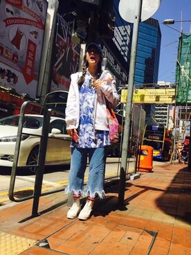 「MONKI（モンキ）のアイテム（パーカー）」を使った、superweniceさん（レディース・177cm）の夏コーディネート