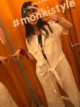 「アイテム（つなぎ/オールインワン、ベージュ系）」を使った、superweniceさん（レディース・177cm）の秋コーディネート