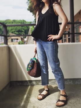 「DHOLIC（ディーホリック）のアイテム（ブレスレット）」を使った、まっこさん（レディース・157cm）の夏コーディネート