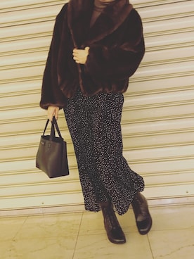 「DHOLIC（ディーホリック）のアイテム（サロペット/オーバーオール）」を使った、まっこさん（レディース・157cm）の冬コーディネート