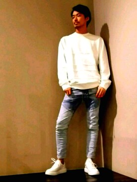 「DIESEL OSAKA」｜「アイテム（スウェット）」を使った、ogaさん（メンズ・188cm）の冬コーディネート