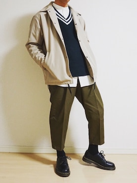 「semantic design（セマンティックデザイン）のアイテム」を使った、一寸さん（メンズ・164cm）の春コーディネート