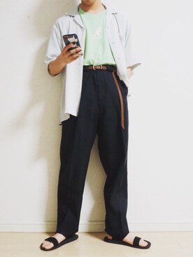 「JABURO（ジャブロー）のアイテム」を使った、一寸さん（メンズ・164cm）の春コーディネート