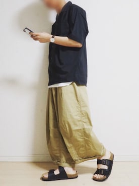 「ikka（イッカ）のTCワッフルレイヤードタンクトップ（タンクトップ）」を使った、一寸さん（メンズ・164cm）の春コーディネート