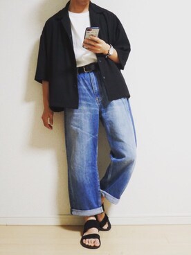 「JABURO（ジャブロー）のアイテム」を使った、一寸さん（メンズ・164cm）の春コーディネート