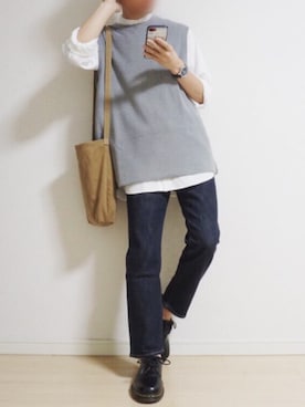 「semantic design（セマンティックデザイン）のアイテム」を使った、一寸さん（メンズ・164cm）の秋コーディネート