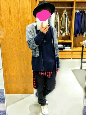「H&M（エイチ・アンド・エム）のアイテム（ハット）」を使った、たっくんさん（メンズ・172cm）の冬コーディネート
