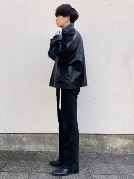「stein（シュタイン）のアイテム（ブルゾン）」を使った、satoshiさん（メンズ・172cm）の秋コーディネート