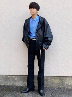 「stein（シュタイン）のアイテム（ブルゾン）」を使った、satoshiさん（メンズ・172cm）の秋コーディネート