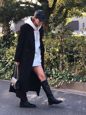 「asos（エイソス）のアイテム（ステンカラーコート）」を使った、ちさん（レディース・163cm）の春コーディネート