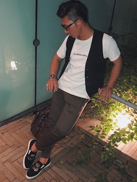 「シンプルおしゃれが好き」｜「アイテム（スリッポン）」を使った、Kさん（メンズ・171cm）の秋コーディネート