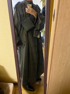 「stein」｜「アイテム（トレンチコート）」を使った、熊谷一平さん（メンズ・165cm）の秋コーディネート