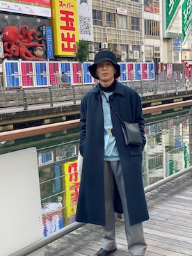「アイテム（ドレスシューズ）」を使った、熊谷一平さん（メンズ・165cm）の冬コーディネート