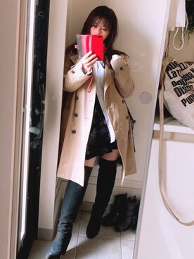 「お仕事スタイル」｜「アイテム（トレンチコート）」を使った、KAORIさん（レディース・156cm）の秋コーディネート