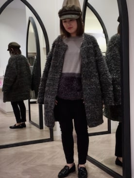 「ZARA（ザラ）のアイテム（その他アウター）」を使った、ぎずもさん（レディース・153cm）の冬コーディネート