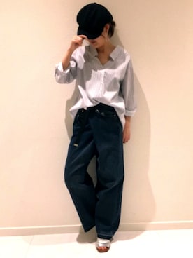 「アイテム（キャスケット）」を使った、ぎずもさん（レディース・153cm）の春コーディネート