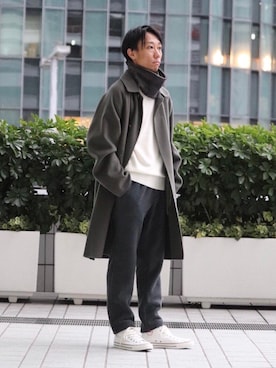 「THE NORTH FACE（ザノースフェイス）のアイテム（ネックウォーマー/スヌード）」を使った、Haruki Gotoさん（メンズ・167cm）の冬コーディネート