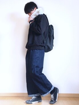 「ダニエルウェリントン」｜「アイテム（スウェット）」を使った、Masaさん（メンズ・168cm）の秋コーディネート