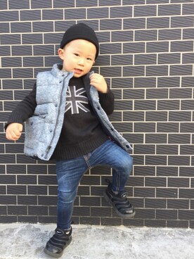 JIN.Mさん（キッズ・90cm）の冬コーディネート