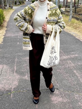 「TODAY'S SPECIAL（トゥデイズスペシャル）のMARCHE BAG/マルシェバッグ（エコバッグ/サブバッグ）」を使った、ankoさん（レディース・151cm）の春コーディネート