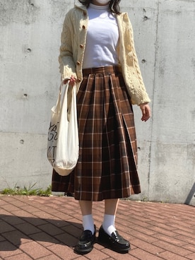 「TODAY'S SPECIAL（トゥデイズスペシャル）のMARCHE BAG/マルシェバッグ（エコバッグ/サブバッグ）」を使った、ankoさん（レディース・151cm）の春コーディネート