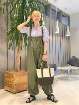 「BeAMS DOT（ビームスドット）のアイテム」を使った、HALHIさん（レディース・161cm）の夏コーディネート