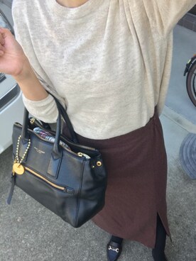 「MARC JACOBS（マークジェイコブス）のアイテム（ハンドバッグ）」を使った、bubuさん（レディース・163cm）の秋コーディネート
