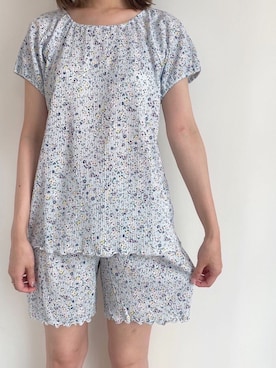 「リラックススタイル」｜「アイテム（ルームウェア）」を使った、キッドブルーさん（レディース・164cm）の秋コーディネート