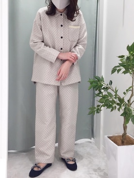 「アイテム（ルームウェア/パジャマ）」を使った、キッドブルーさん（レディース・163cm）の冬コーディネート