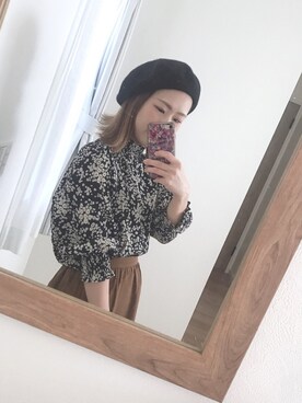 「DISCOAT（ディスコート）のアイテム（シャツ/ブラウス、ブラック系）」を使った、yさん（レディース）の秋コーディネート