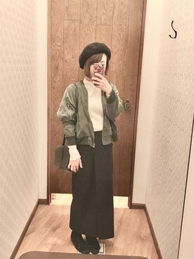 「アイテム（ブルゾン）」を使った、yさん（レディース・155cm・30代）の冬コーディネート