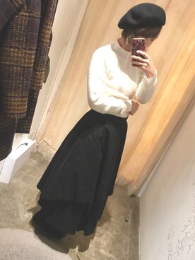 「DWSTYLEのアイテム（スカート、ブラック系）」を使った、yさん（レディース）の冬コーディネート