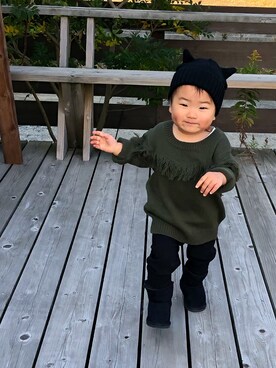 「1歳6ヶ月」｜「アイテム（帽子）」を使った、1haaaさん（キッズ・80cm）の冬コーディネート