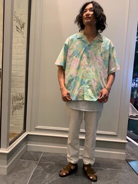 「SON OF THE CHEESE（サノバチーズ）のアイテム」を使った、Haruto Fukushimaさん（メンズ・170cm）の夏コーディネート