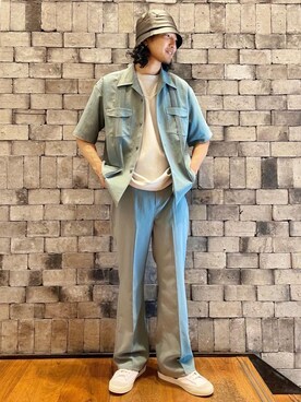 「MONKEY TIME（モンキータイム）のアイテム」を使った、Haruto Fukushimaさん（メンズ・170cm）の春コーディネート