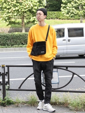 「Gramicci（グラミチ）のアイテム（バッグ）」を使った、Kouta Shimizuさん（メンズ・182cm）の秋コーディネート