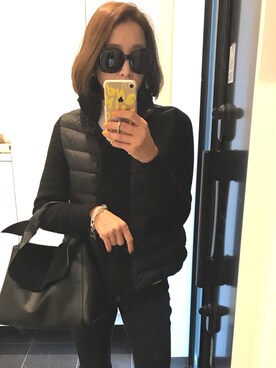 「MONCLER（モンクレール）のアイテム（ブルゾン）」を使った、crmさん（レディース・157cm）の冬コーディネート