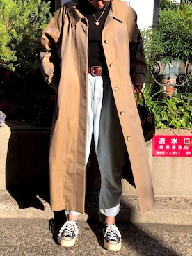 「チャックテイラー」｜「アイテム（その他）」を使った、SARAさん（レディース・165cm）の秋コーディネート