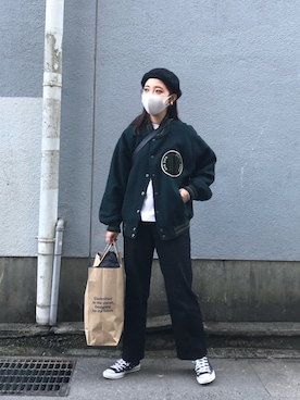 「2021年」｜「アイテム（帽子）」を使った、ナウさん（レディース・164cm）の冬コーディネート