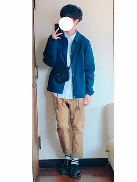 「SEVENDAYS=SUNDAY（セブンデイズサンデイ）のアイテム（ナイロンジャケット）」を使った、ゆづきさん（メンズ・173cm）の春コーディネート
