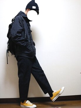 「WILD THINGS（ワイルドシングス）のアイテム（マウンテンパーカー）」を使った、ゆづきさん（メンズ・173cm）の冬コーディネート