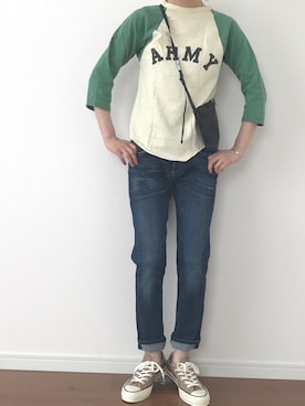 「Citizens of humanity（シチズンズオブヒューマニティー）のアイテム」を使った、184skさん（レディース・160cm）の春コーディネート